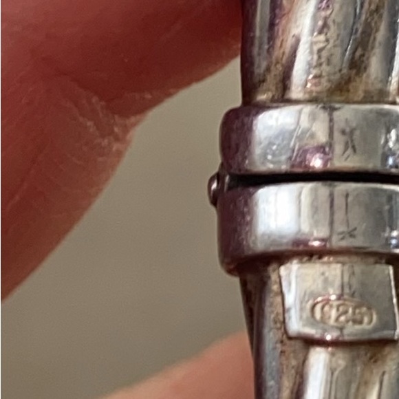 925 silver vintage bracelet Italian provenance. silver cuff - Picture 7 of 8